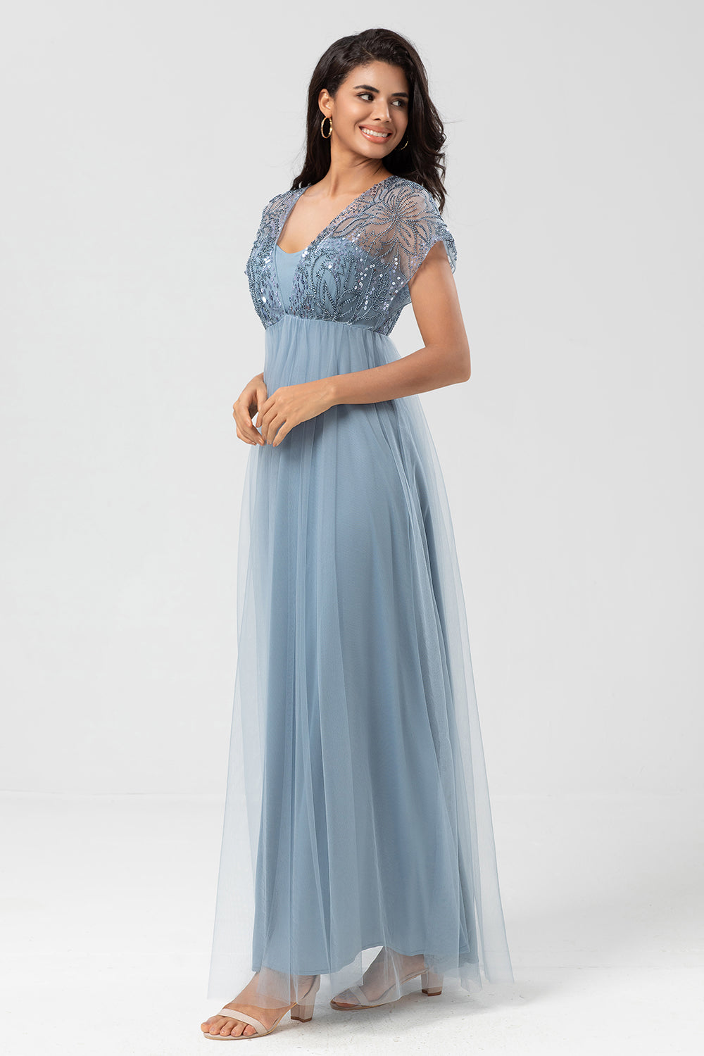 Bringing the Charm A-Line Sage Maternity Bridesmaids Dresses with Sequins