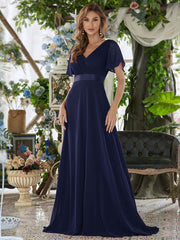 Navy Blue Plus Size Bridesmaid Dresses for Wedding Party-Mei