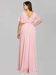 Plus Size Pink Bridesmaid Dresses for Wedding Party-Mei