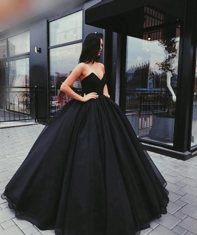 Black Robe De Soiree Ball Gown Chiffon Floor Length Puffy Long Prom Dresses Prom Gown Evening Dresses