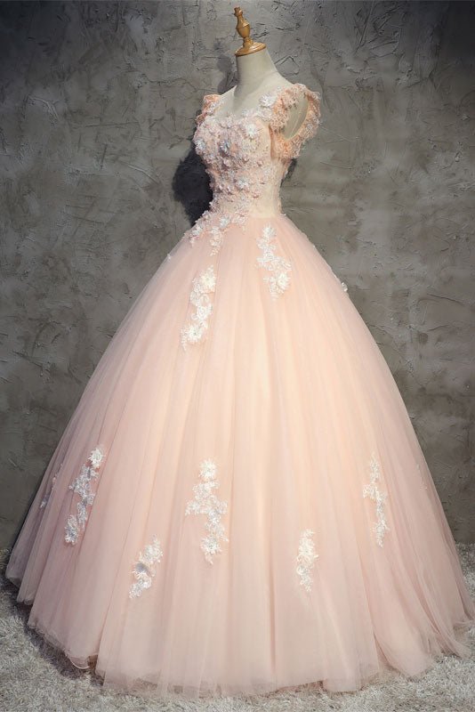 Pink tulle lace long prom dress pink tulle lace evening dress