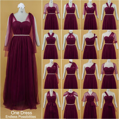 Custom-made Size/Color of Multi Way Convertible Bridesmaid Dresses-BELLA