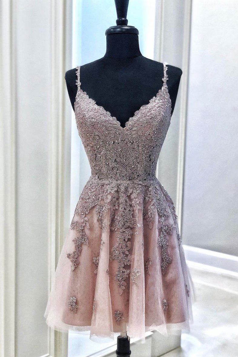 Cute sweetheart lace short prom dress, cute homecoming dress