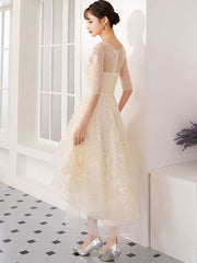 Champagne tulle short prom dress, champagne homecoming dress