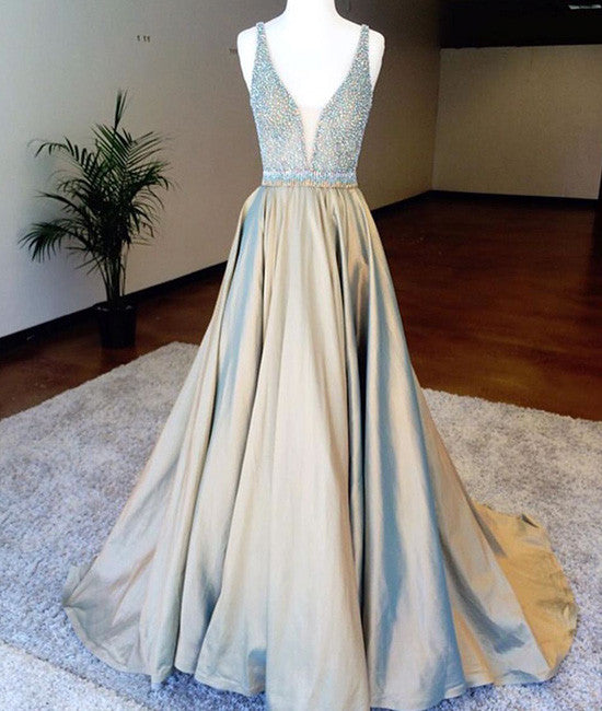 Unique sequin long prom dress, sequin evening dress