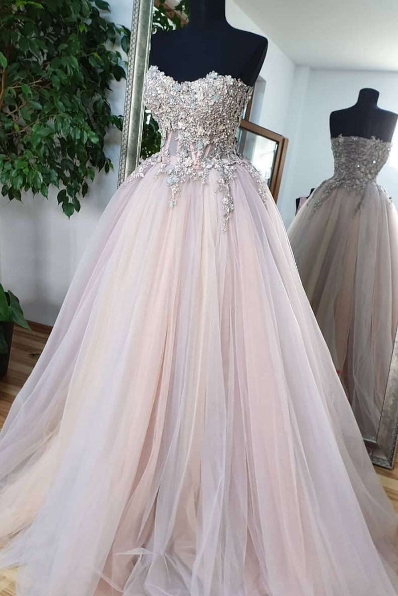 Unique sweetheart tulle lace formal dress tulle lace evening dress