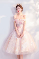 Pink sweetheart tulle lace short prom dress pink cocktail dress