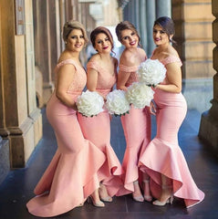 Hi Low Bridesmaid Dresses For Women Mermaid Off The Shoulder Lace Long Cheap Under 50 Wedding Party Dresses