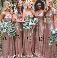 Sparkle Bridesmaid Dresses For Women A-line Sweetheart Sequins Long Cheap Under 50 Wedding Party Dresses