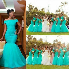 South African Bridesmaid Dresses For Women Mermaid Off The Shoulder Tulle Long Cheap Under 50 Wedding Party Dresses