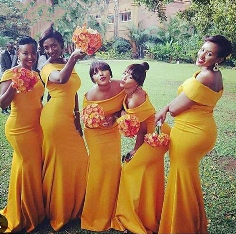 Orange Bridesmaid Dresses For Women Mermaid Off The Shoulder Long Cheap Under 50 Wedding Party Dresses
