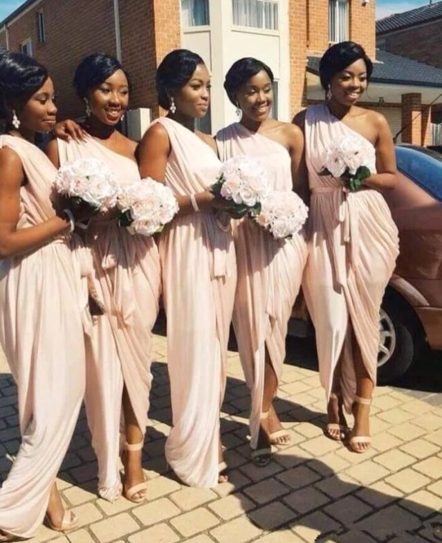 Cheap Bridesmaid Dresses Under 50 Sheath One-shoulder Chiffon Long Wedding Party Dresses For Women