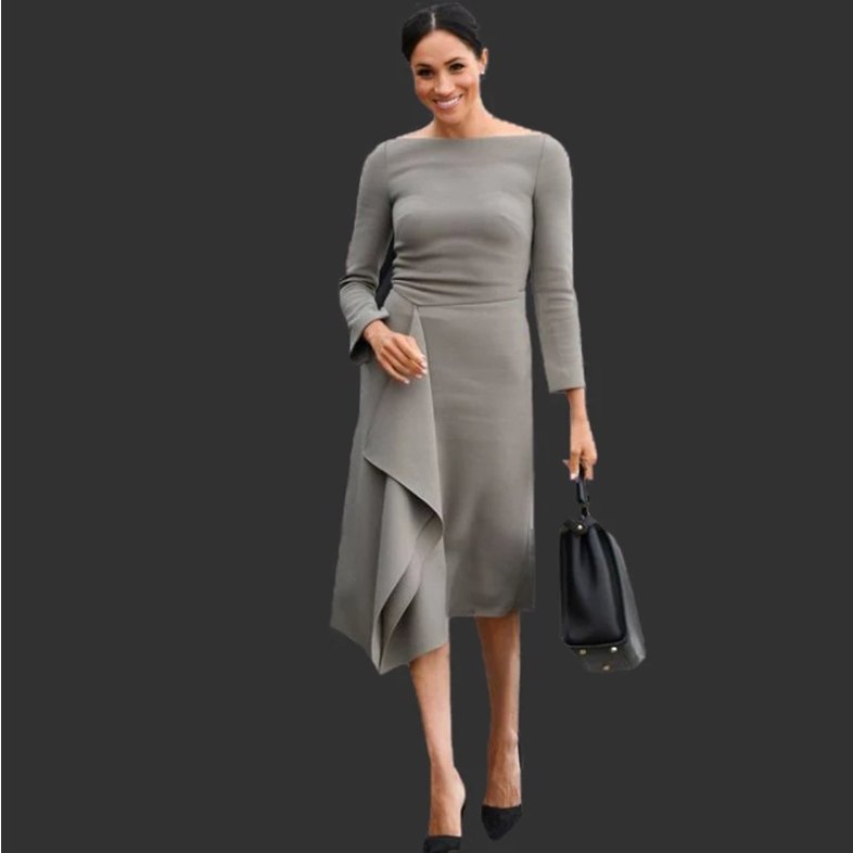 Gray Mother Of The Bride Dresses Sheath Scoop 3/4 Sleeves Knee Length Plus Size Short Groom Mother Dresses For Weddings