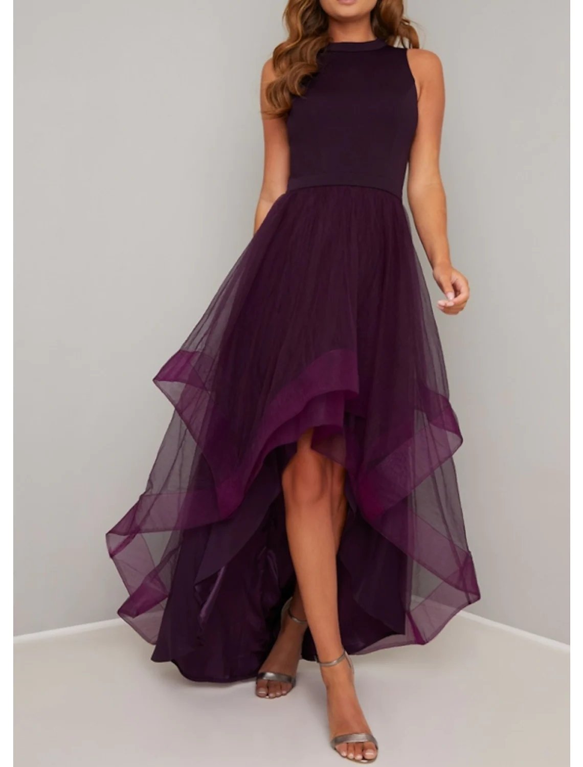A-Line Elegant Prom Dress Jewel Neck Sleeveless