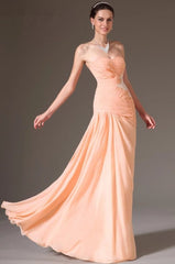 Peach Evening Dresses Mermaid Sweetheart Chiffon Lace Elegant Long Formal Party Evening Gown Prom Dresses Robe De Soiree