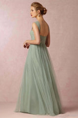 Backless Bridesmaid Dresses For Women A-line Sweetheart Tulle Lace Long Cheap Under 50 Wedding Party Dresses