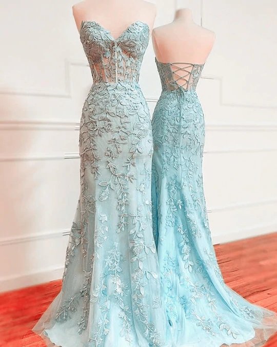 Mermaid Sweetheart Corset Lace Prom Dress