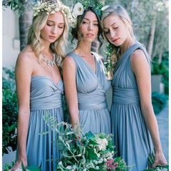 Slate Blue Infinity Gown Wrap Bridesmaid Dress