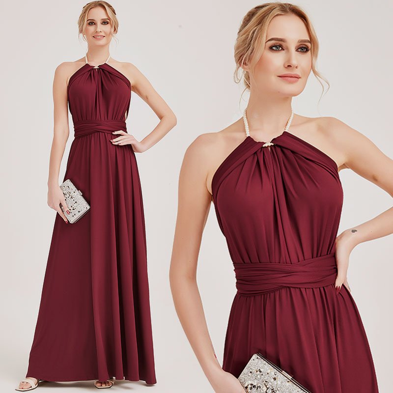 Burgundy Infinity Wrap Bridesmaid Dresses Endless Way Convertible Maxi Dress