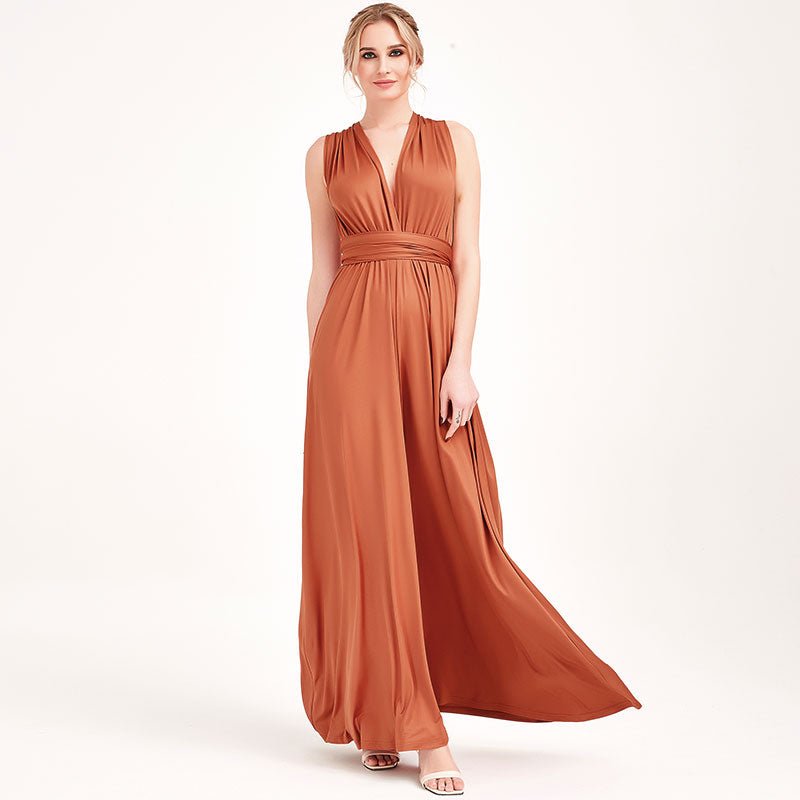 Burnt Orange Infinity Gown Wrap Bridesmaid Dress