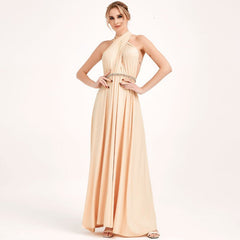 Champagne Gold Infinity Wrap Bridesmaid Dresses Endless Way Convertible Maxi Dress