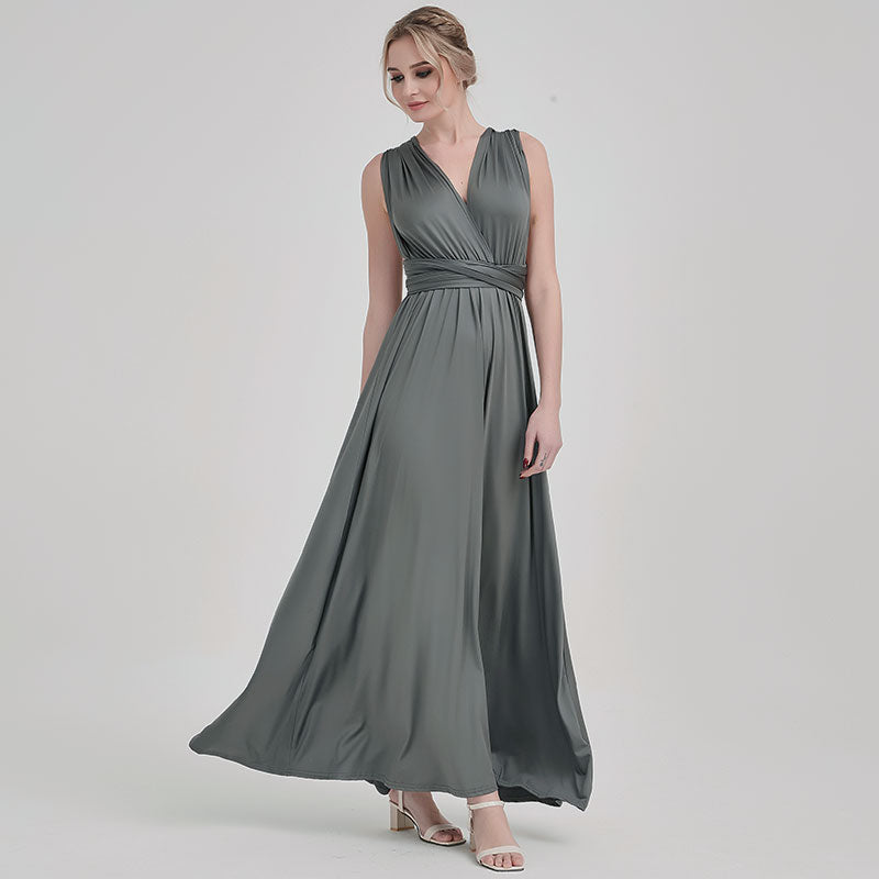 Grey Multi Convertible Versatile Wedding Bridesmaid Dresses