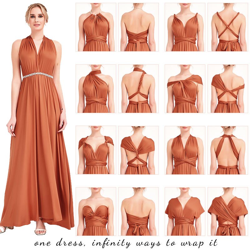 Burgundy Infinity Wrap Bridesmaid Dresses Endless Way Convertible Maxi Dress
