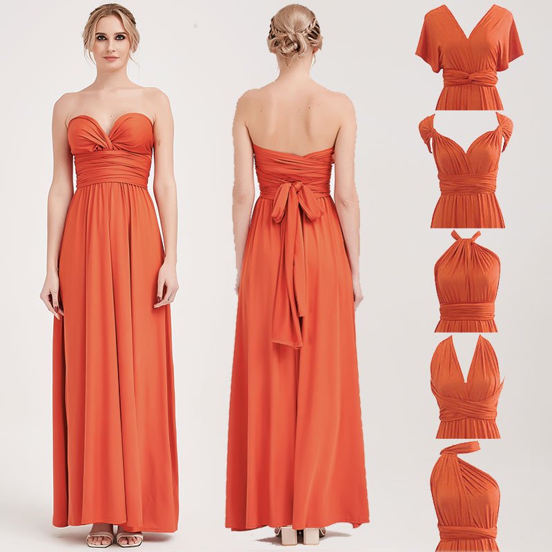 [Final Sale] Rust Infinity Wrap Gown Endless Ways Bridesmaid Dress