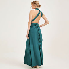Teal Stretchy Infinity Wrap Gown Bridesmaid Maxi Dresses