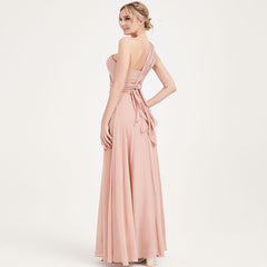 Dusty Pink CONVERTIBLE Chiffon Bridesmaid Dress-CHRIS
