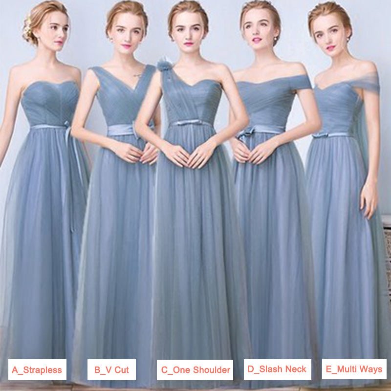 Convertible Sweetheart Pleated Bow Tie Bridesmaid Dress