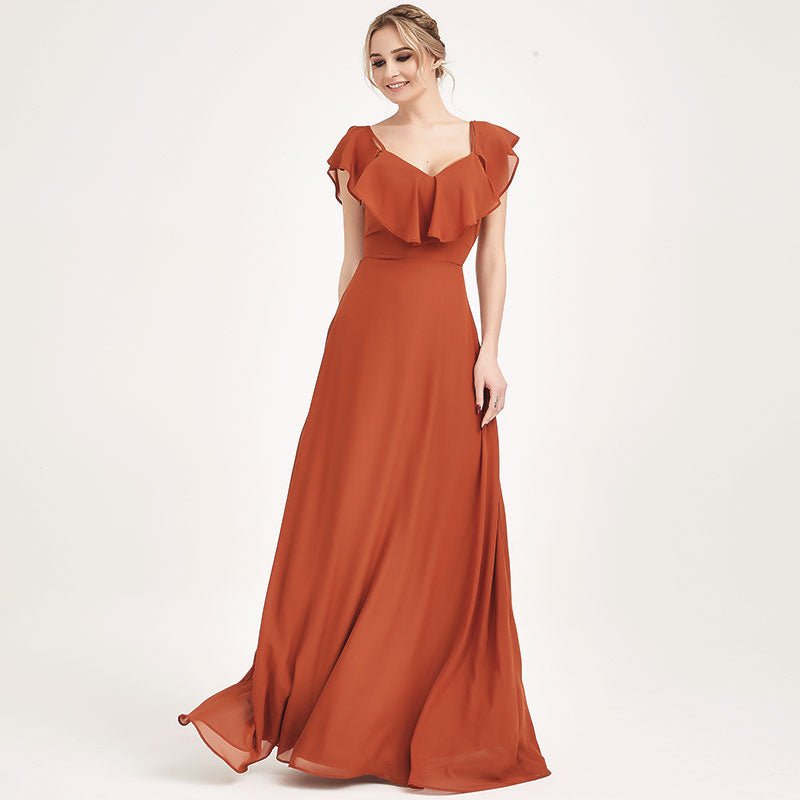 Burnt Orange CONVERTIBLE Bridesmaid Dress-ZOLA