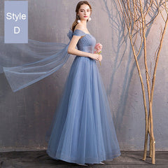 Illusion Sweetheart Off Shoulder Multi Ways Dusty Blue Bridesmaid Dresses