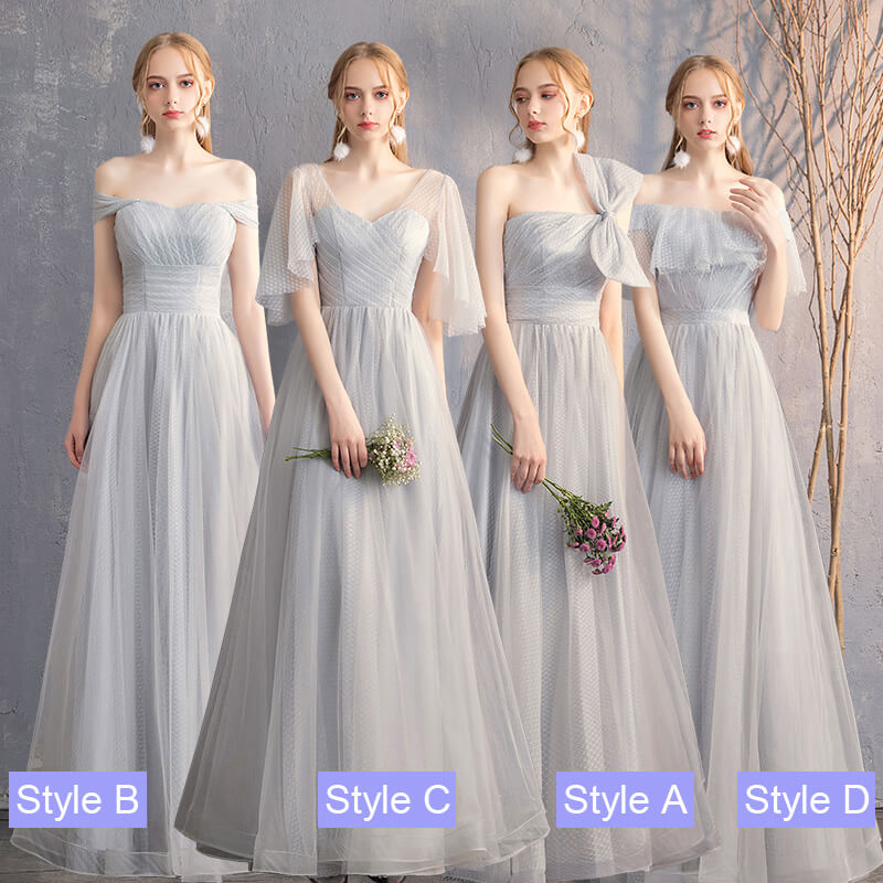 White Convertible Soft Tulle Bow Tie Bridal Dress Bridesmaid Dresses