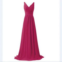 [Special Colors] V-neckline Sleeveless Chiffon Bridesmaid Dress-Flori