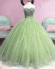 Fully Beaded Sweetheart Tulle Ball Gown