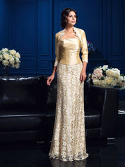 A-Line/Princess Strapless Lace Sleeveless Long Lace Mother of the Bride Dresses