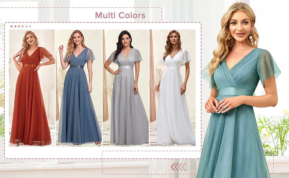 A-Line Bridesmaid Dresses Empire Minimalist Dress Party Wear Wedding Guest Floor Length V Neck Short Sleeve Chiffon V Back with Ruched Ruffles