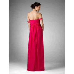 Sheath / Column Bridesmaid Dress Sweetheart Neckline / Off Shoulder Sleeveless Sexy Floor Length Chiffon with Ruched / Draping