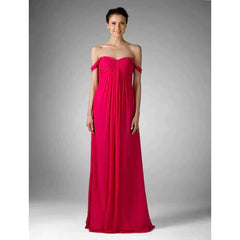 Sheath / Column Bridesmaid Dress Sweetheart Neckline / Off Shoulder Sleeveless Sexy Floor Length Chiffon with Ruched / Draping