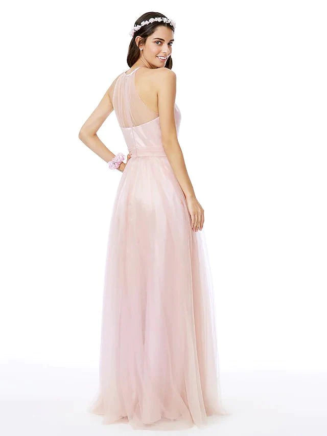 Sheath / Column Bridesmaid Dress Sweetheart Neckline Sleeveless Elegant Floor Length Stretch Satin / Sequined with Sequin